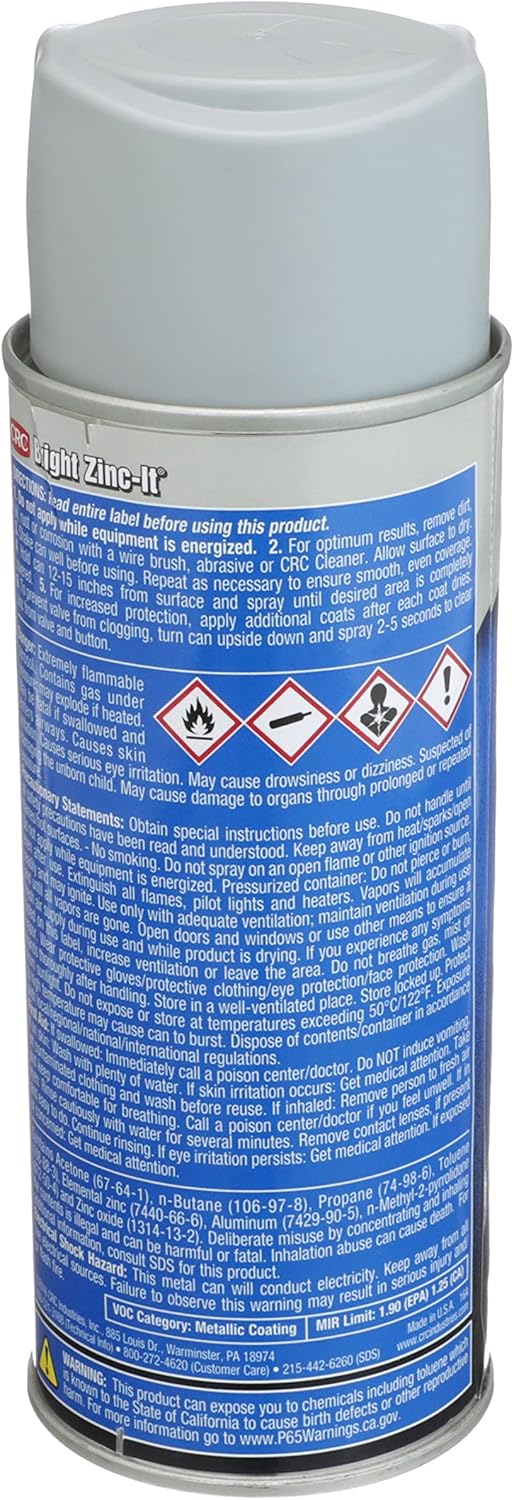 CRC INDUSTRIES CRC 18414 Bright Zinc-It Instant Cold Galvanize Coating 14 Ounce