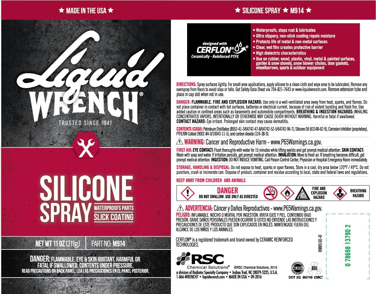 LIQUID WRENCH Liquid Wrench M914 Silicone Spray 11 oz