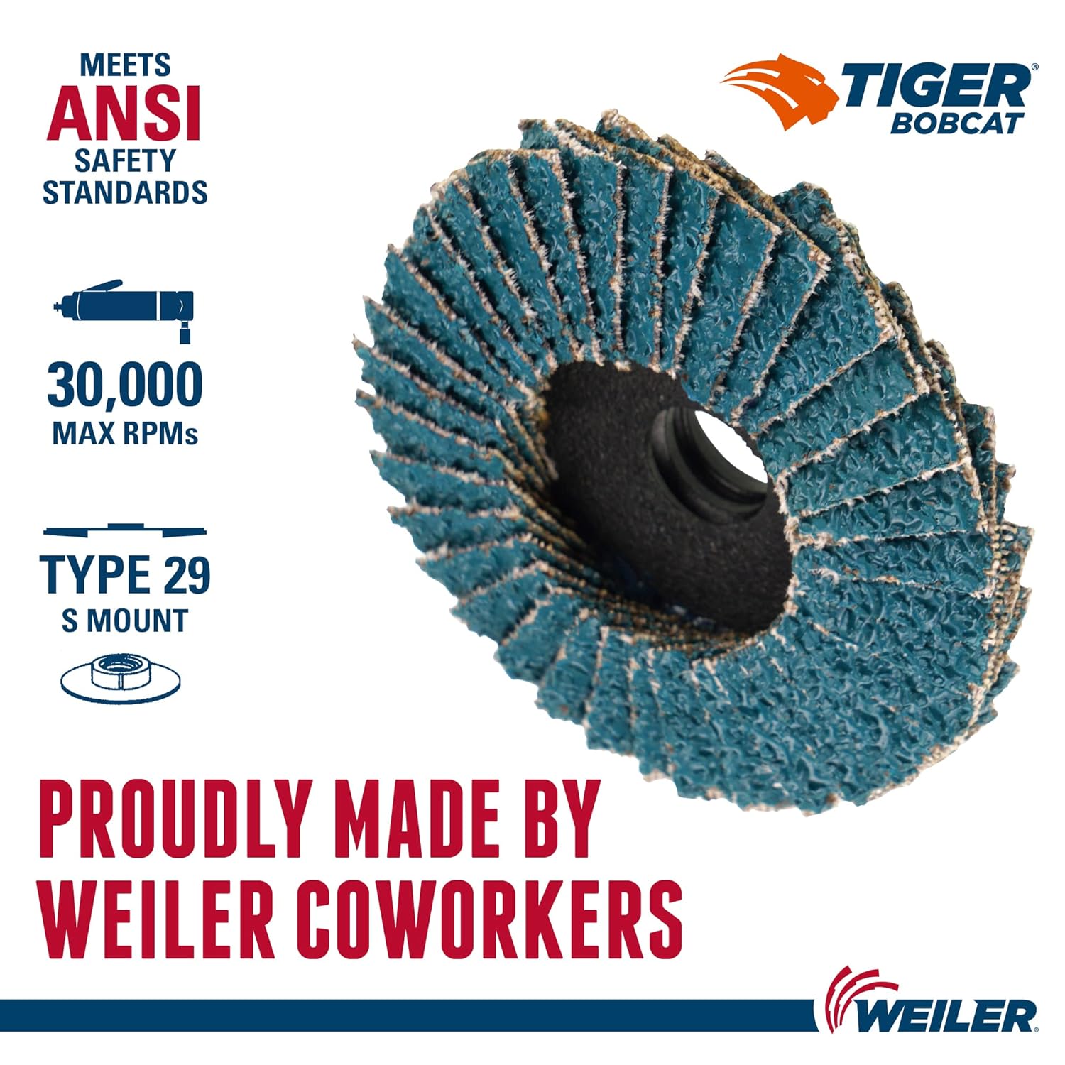 WEILER Weiler 50923 BobCat Mini Flap Disc 2 Inches Zirconium