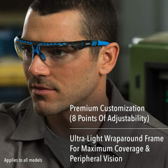 Honeywell S2860HS Safety Glasses Red Frame with Clear Lens & HydroShield Anti-Fog Coating