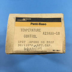 Johnson Controls A19AAA-18 Temperature Control 30/110F 6' Cap Open-Lo Temp CTL