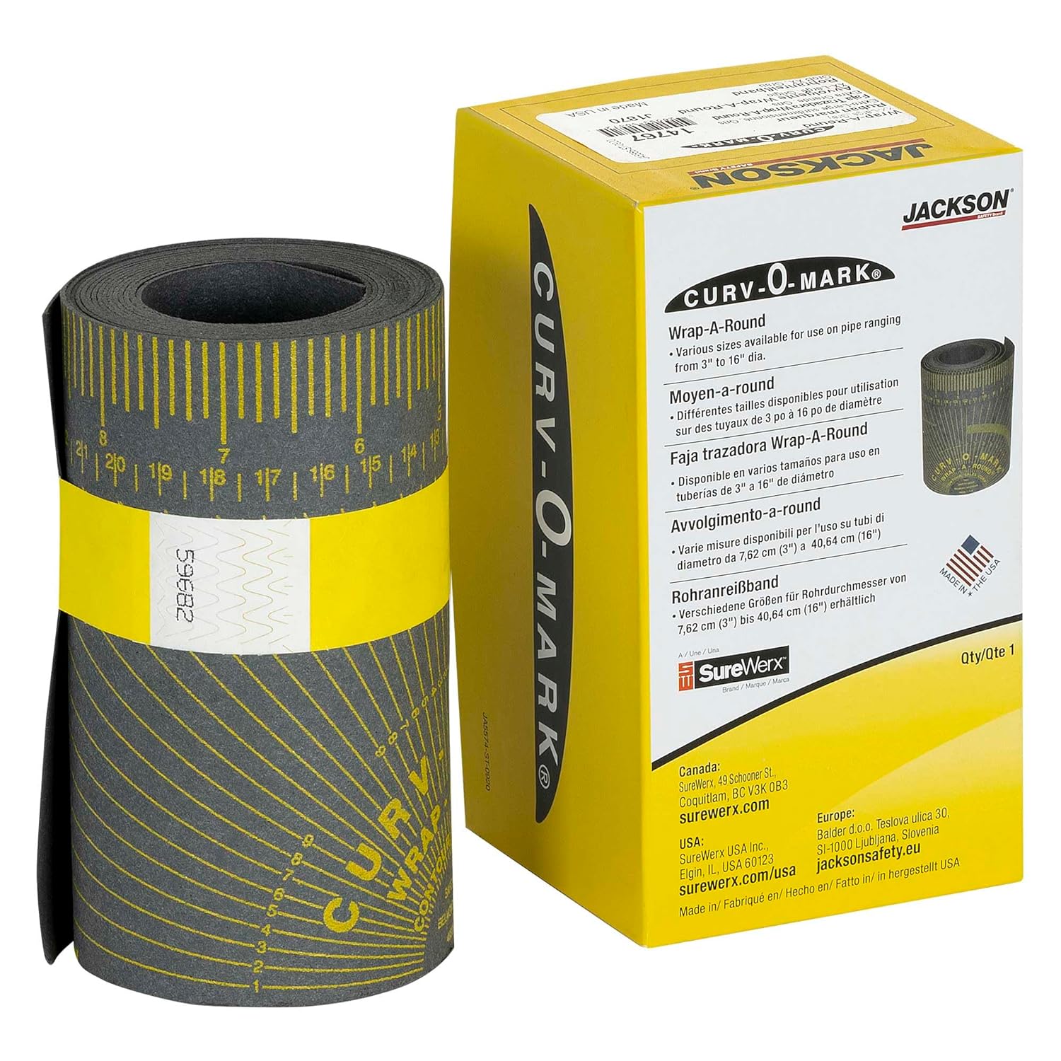 JACKSON SAFETY JACKSON SAFETY 14756 Pipe Measure Tool XX-Large Wrap Around Tape Black