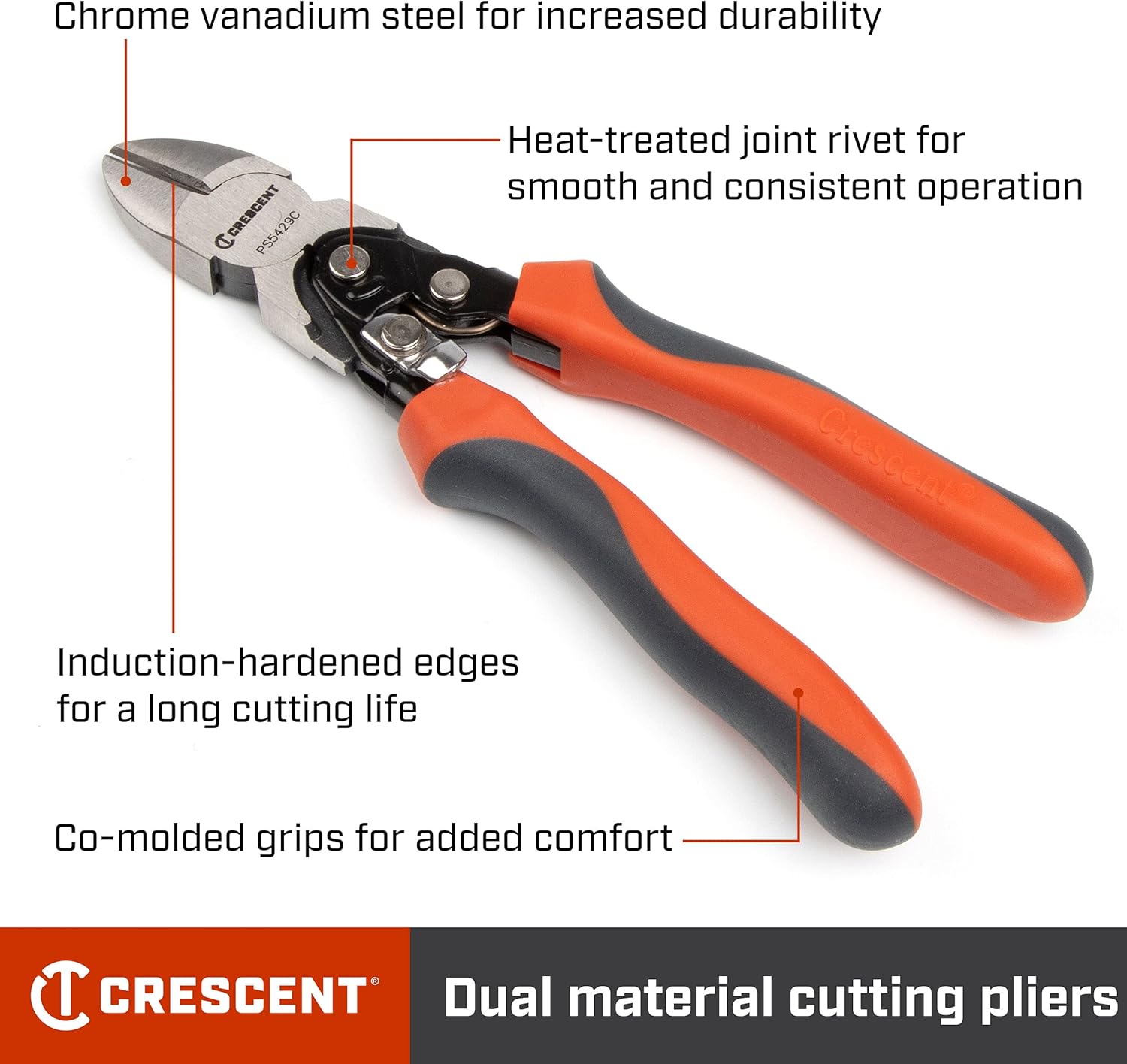CRESCENT Crescent PS5429C 8 Pro Series Diagonal Compound Action Dual Material Cutting Pliers