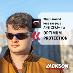 Jackson Safety 50028 SGf Safety Glasses Pack of 12 Hardcoat Anti Scratch Smoke Lenses Gunmetal Frame