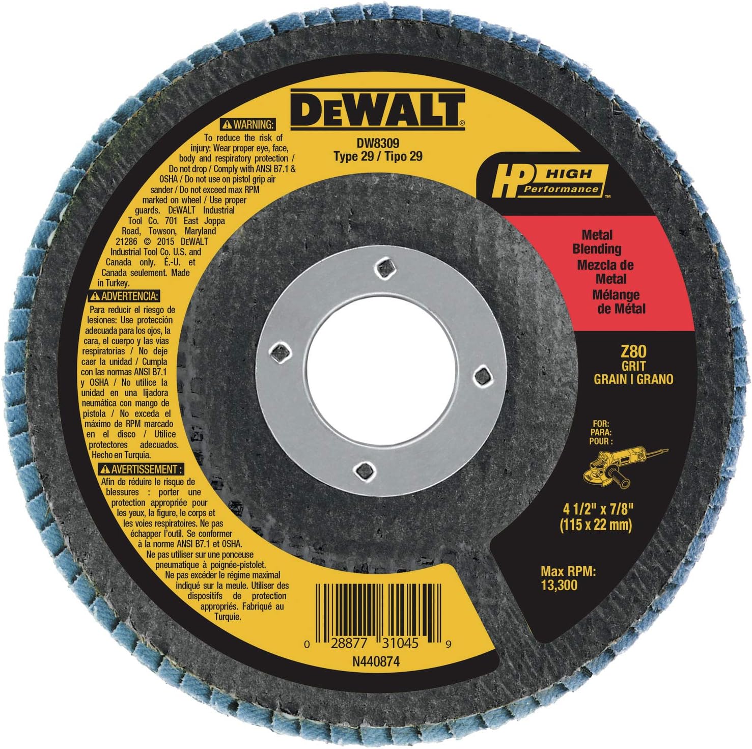 DEWALT DW8309 FLAP DISCS