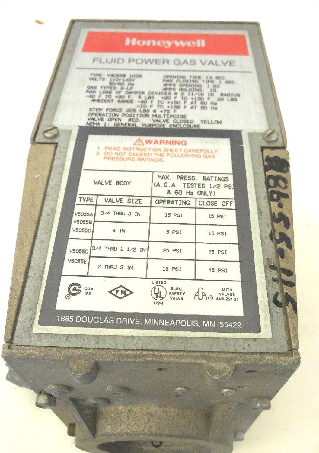 HONEYWELL V4055B1039 ACTUATORS