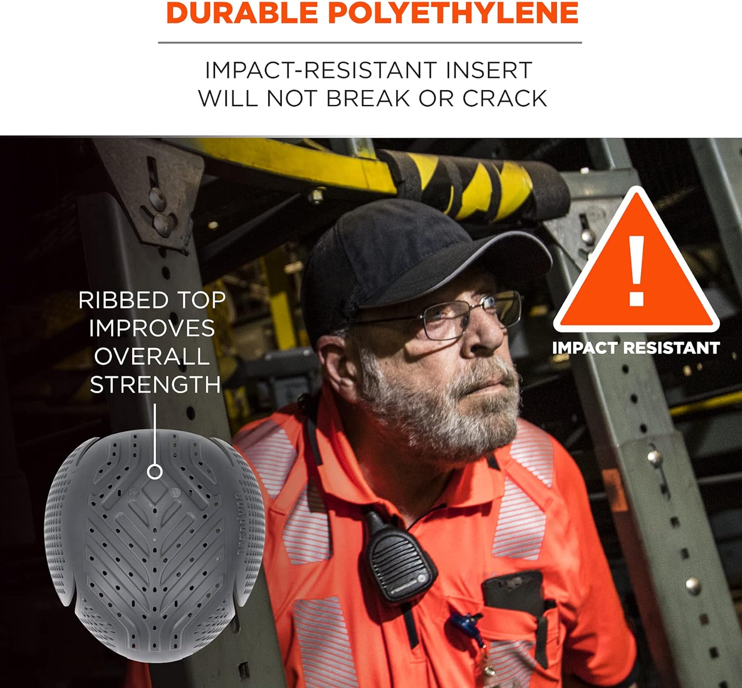 ERGODYNE Ergodyne 23481 Skullerz 8945F(X) Charcoal Universal Bump Cap Insert Extra Venting