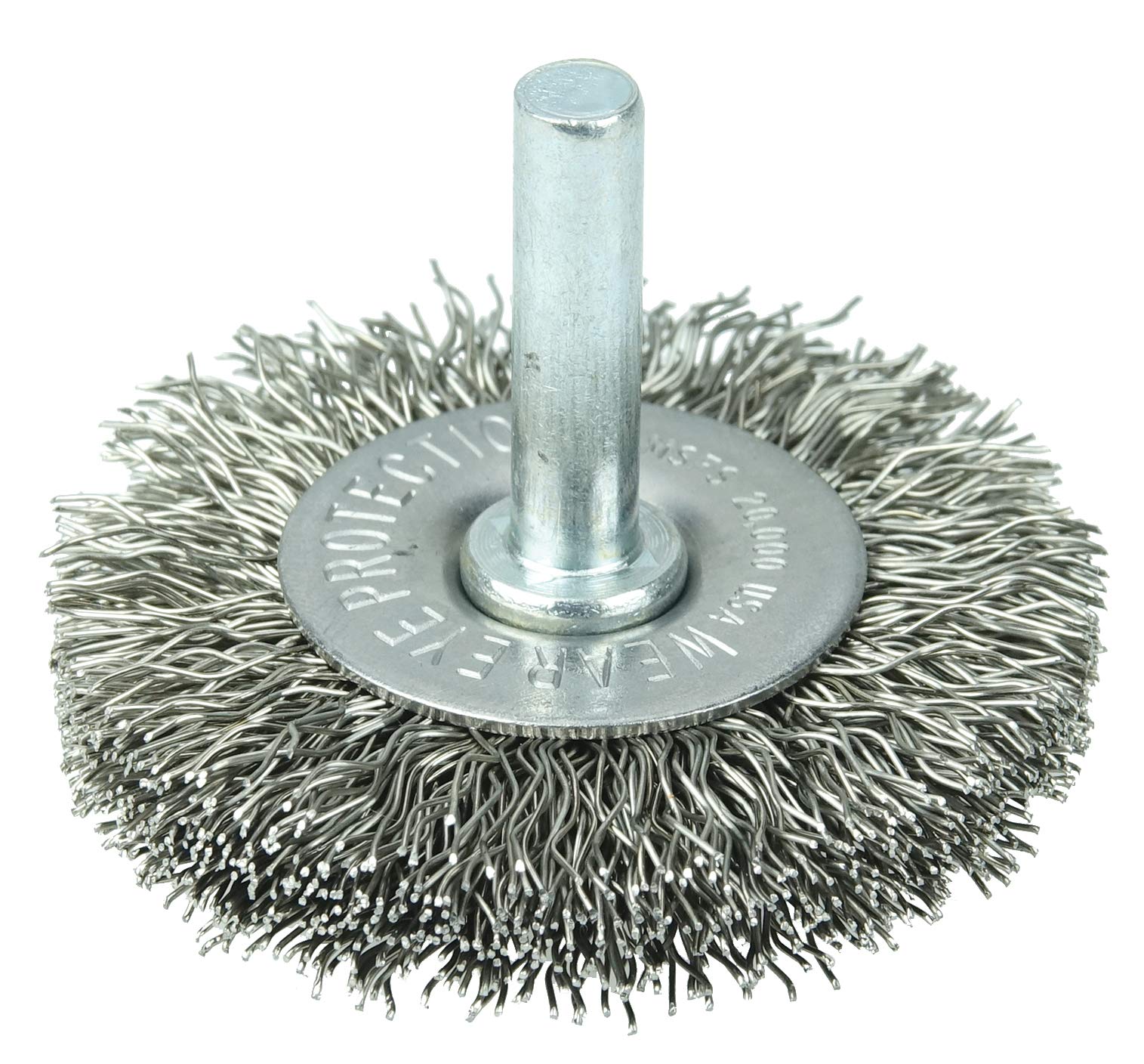 WEILER Weiler 17975 2 Inch Stem-Mounted Crimped Wire Radial Wheel 0.014 Inch Stainless Steel Fill 1/4 Inch Stem Pack of 10