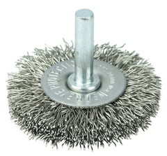 Weiler 17975 2 Inch Stem-Mounted Crimped Wire Radial Wheel 0.014 Inch Stainless Steel Fill 1/4 Inch Stem Pack of 10