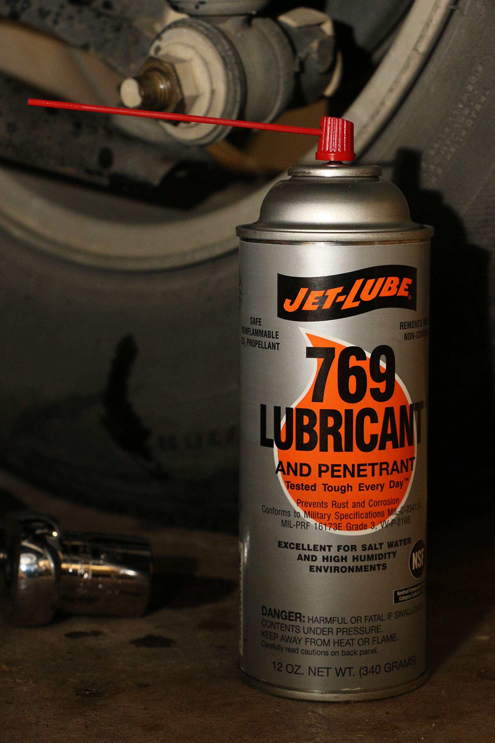 JET-LUBE Jet-Lube 37341 769 Lubricant Penetrant Aerosol Military Grade Non-flammable Multipurpose Pack of 12 units