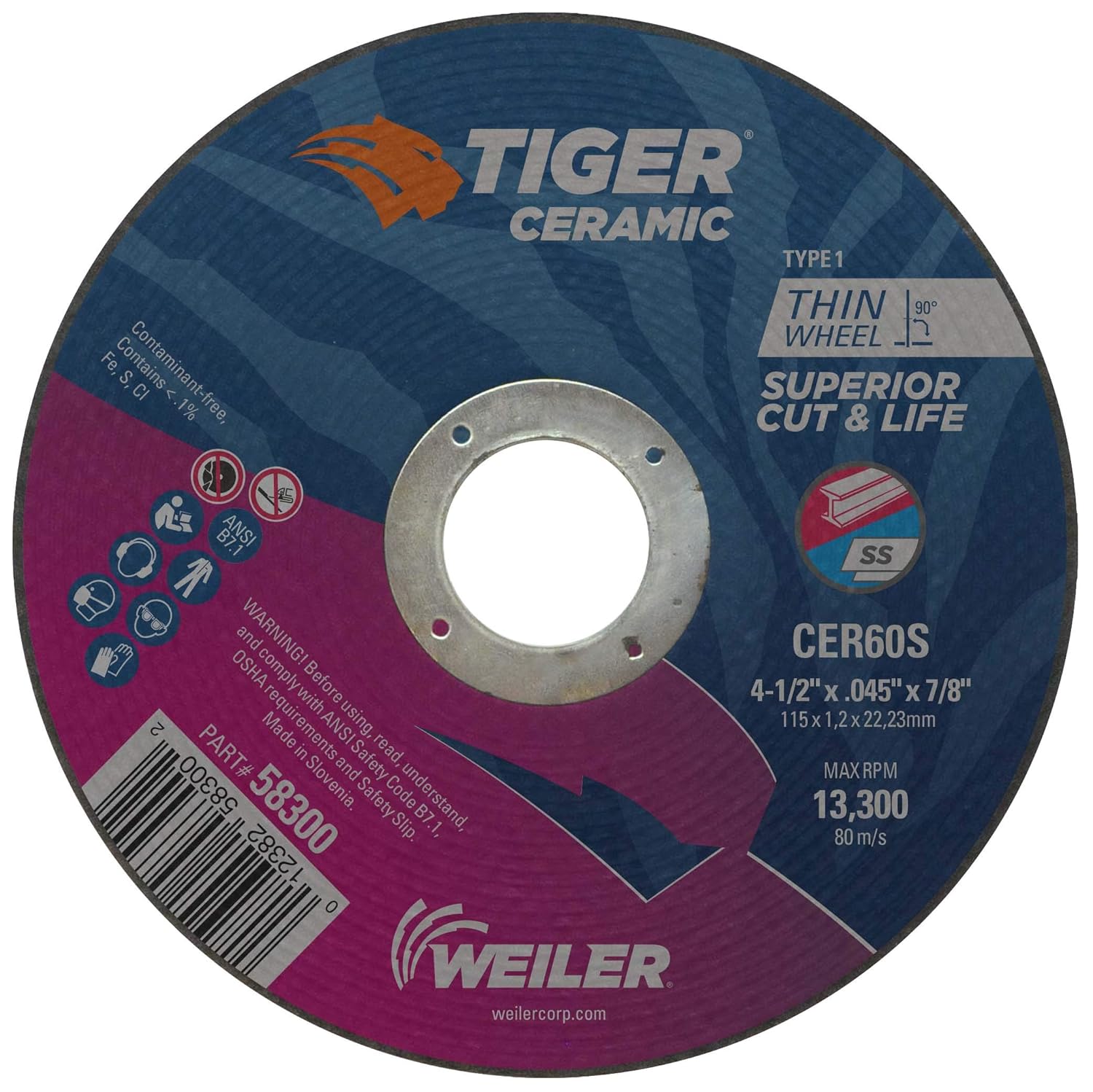 WEILER 58300 GRINDING & CUT OFF WHEELS
