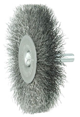 Weiler 17978 Crimped Wire Radial Wheel Brush 3 Inches Diameter Stainless Steel Fill Stem Mounted Pack of 10