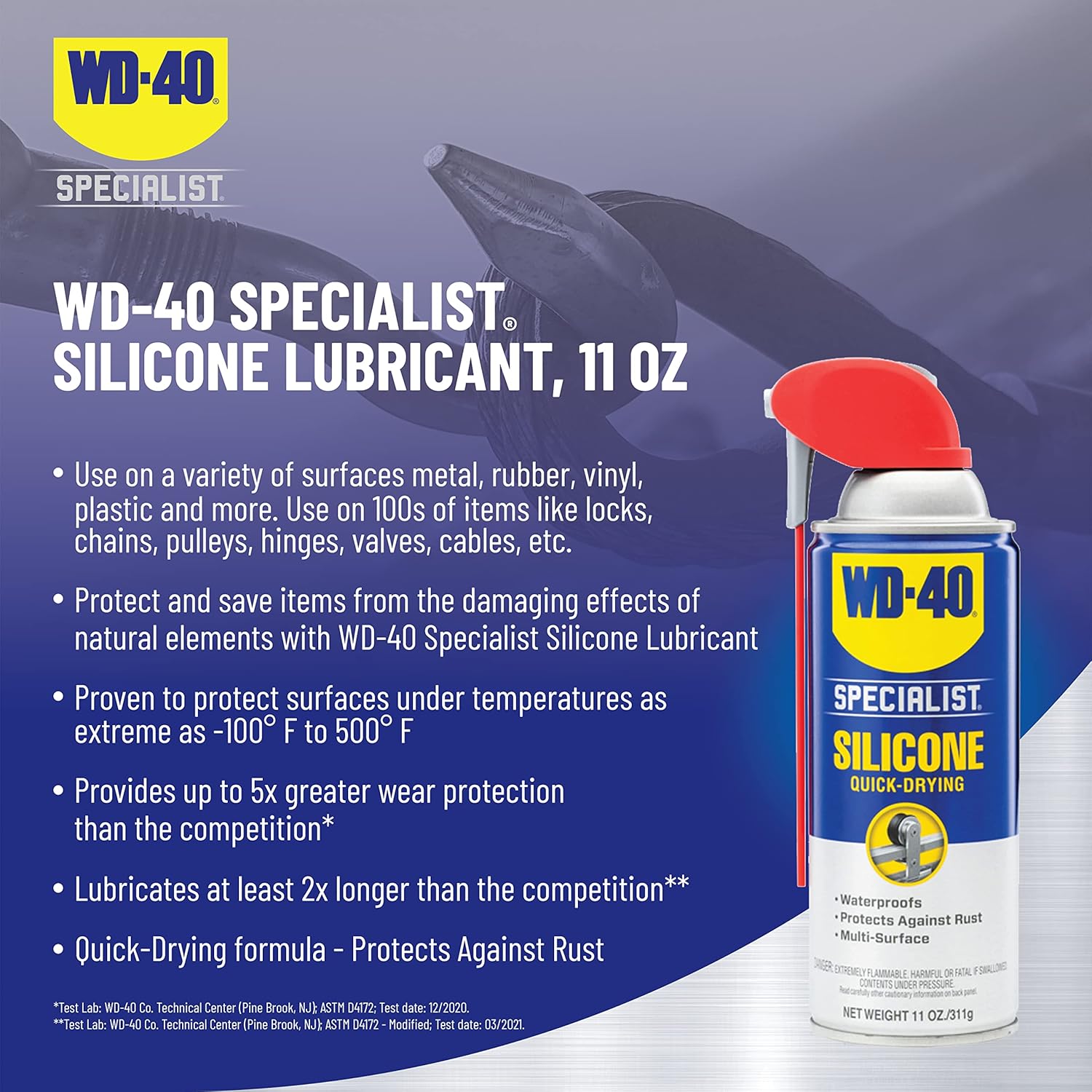 WD-40 WD-40 300012 Specialist Silicone Lubricant With Smart Straw Sprays 2 Ways, 11 oz