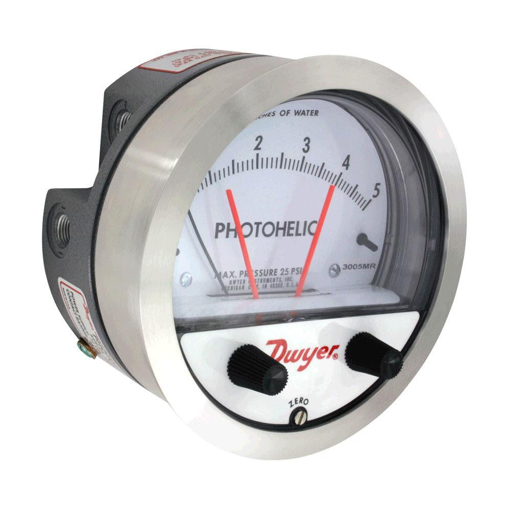 DWYER Dwyer 3010MR Photohelic Pressure Switch 25 Psi 4 Inch Dial
