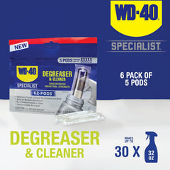 WD-40 Specialist 300882 Degreaser and Cleaner EZ-PODS, Customizable Industrial-Strength Concentrate, Multi-Surface Cleaning Solution, 6-Pack of 5-Count, 30 PODS Total