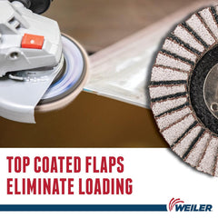 Weiler 51255 4-1/2 Tiger Aluminum Flap Disc Conical Phenolic Backing 60Z 5/8-11 Arbor Hole Pack of 10