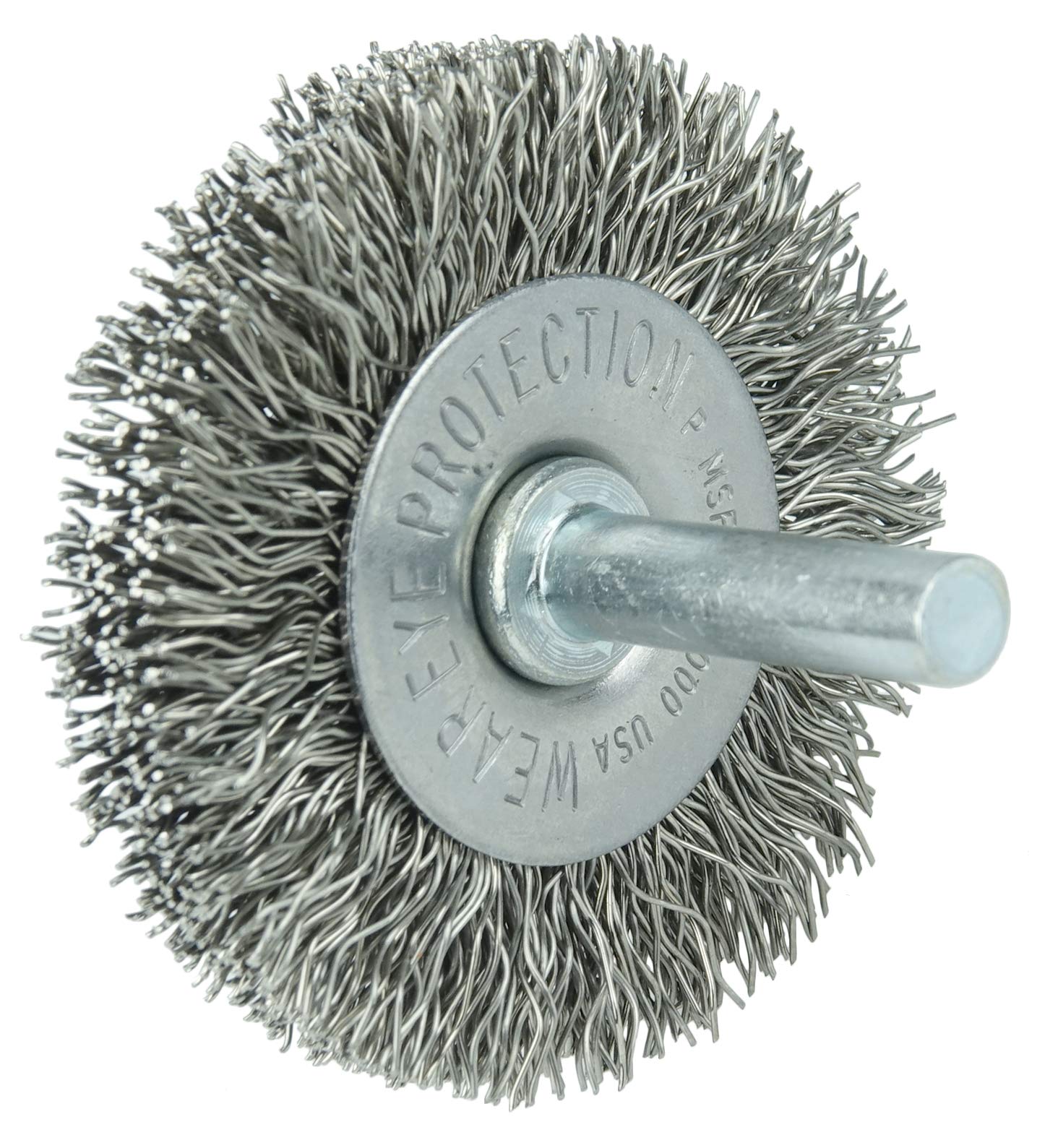 WEILER Weiler 17975 2 Inch Stem-Mounted Crimped Wire Radial Wheel 0.014 Inch Stainless Steel Fill 1/4 Inch Stem Pack of 10