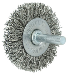 Weiler 17975 2 Inch Stem-Mounted Crimped Wire Radial Wheel 0.014 Inch Stainless Steel Fill 1/4 Inch Stem Pack of 10