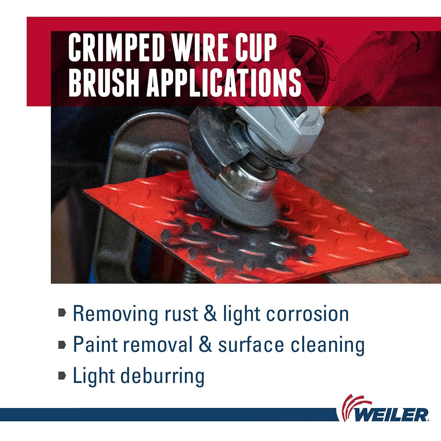 WEILER Weiler 14026 Crimped Wire Cup Brush 4 inches Steel Fill 58 11 UNC NUT