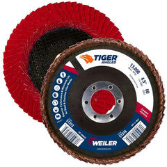 Weiler 51313 Tiger Angled Flap Disc Ceramic Alumina 60 Grit 4-1/2 Diameter Pack of 10