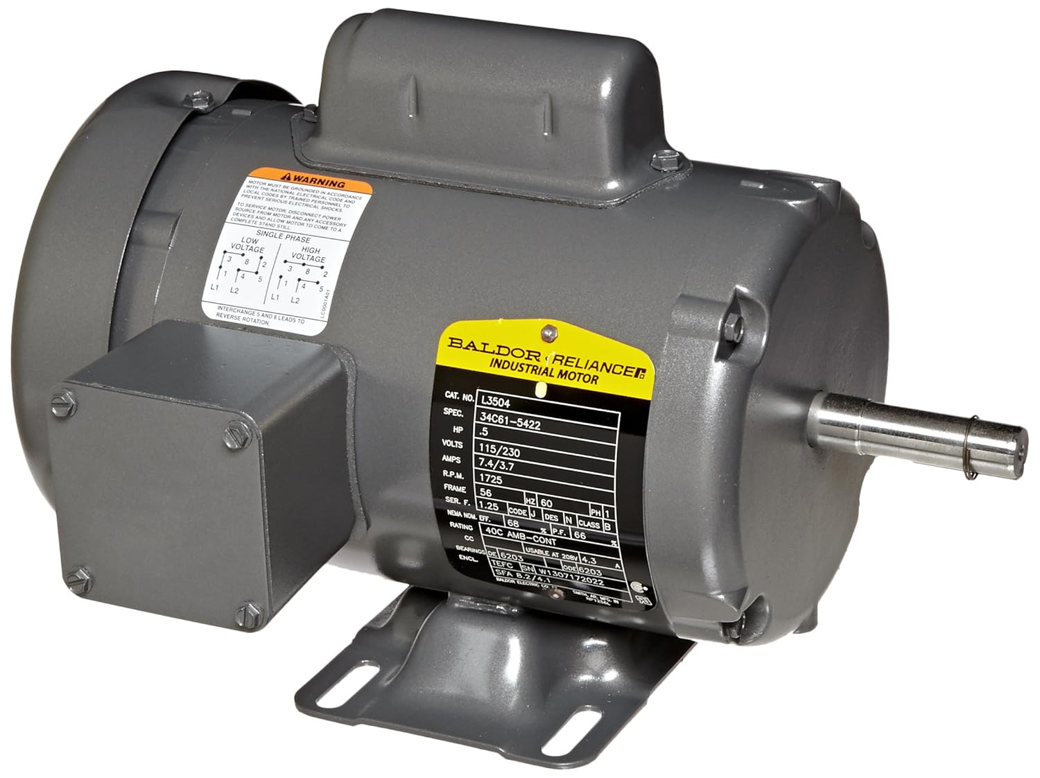 BALDOR MOTOR L3504 GENERAL PURPOSE MOTORS