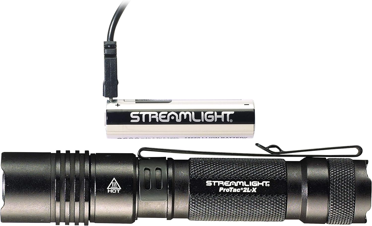 STREAMLIGHT Streamlight 88062 ProTac 2L-X 500-Lumen EDC High Performance Multi-Fuel Tactical Flashlight, Includes CR123A Batteries, Holster, and Clip, Black