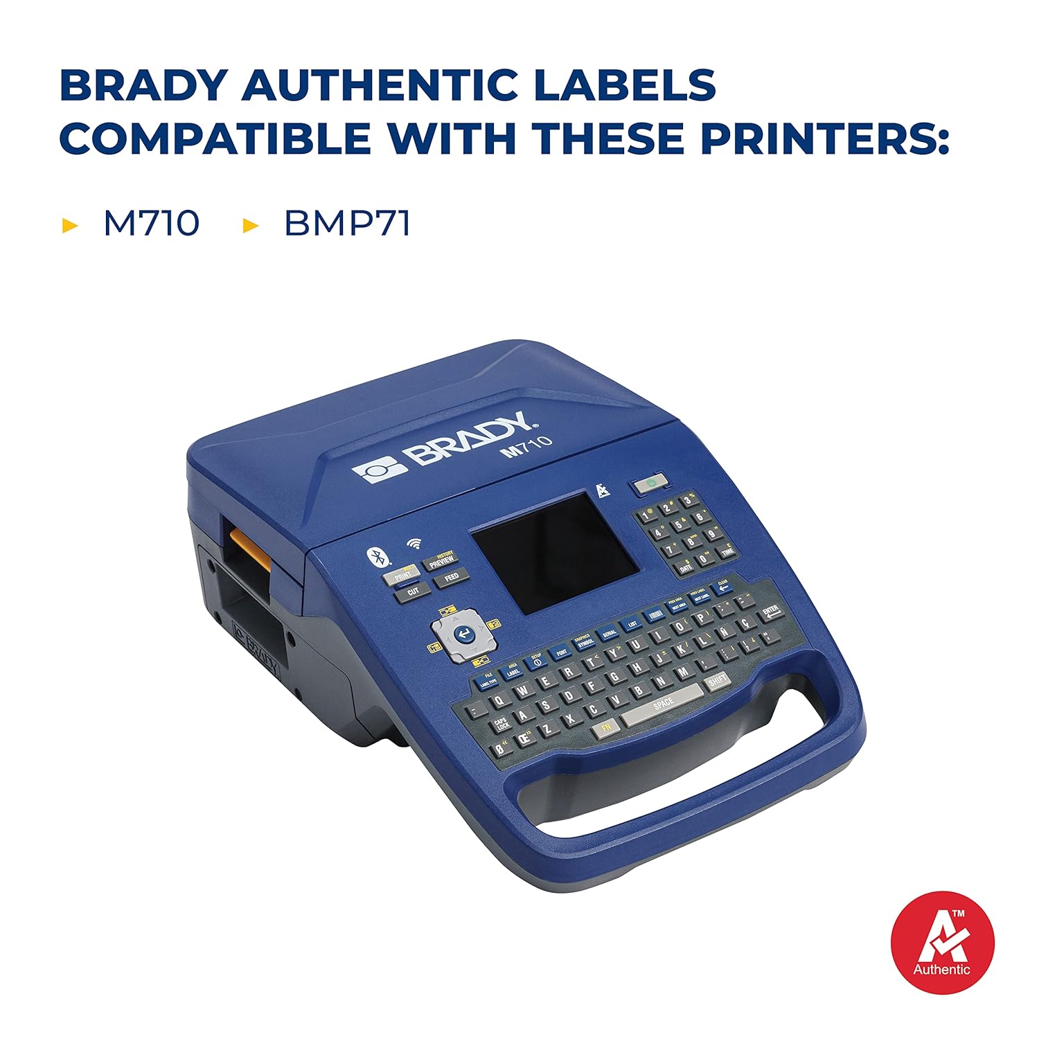 BRADY Brady M7C-2000-595-YL All Weather Permanent Adhesive Vinyl Label Tape for M710 and BMP71 Printers 2 x 50 Feet Yellow