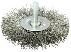 Weiler 17979 3 Stem-Mounted Crimped Wire Radial Wheel .014 Stainless Steel Fill 1/4 Stem