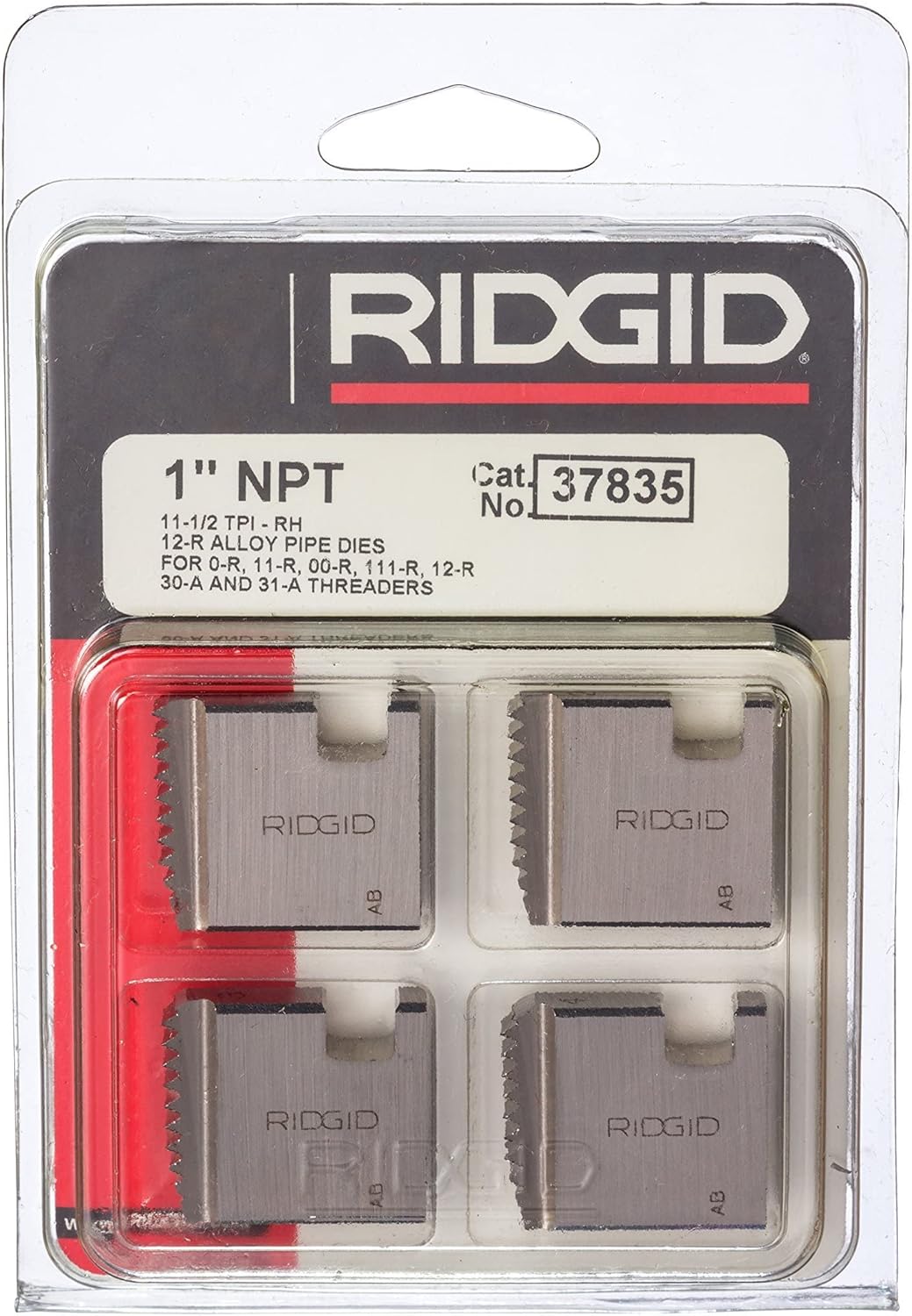 RIDGID TOOLS RIDGID 37835 Manual Threader Pipe Dies, Right-Handed, 1-Inch NPT