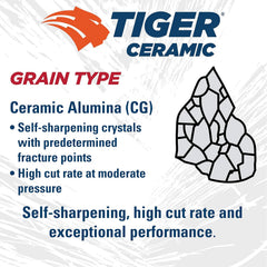 Weiler 69860 Tiger Ceramic Resin Fiber Grinding Disc 5 Diameter 60 Grit 25 Pack
