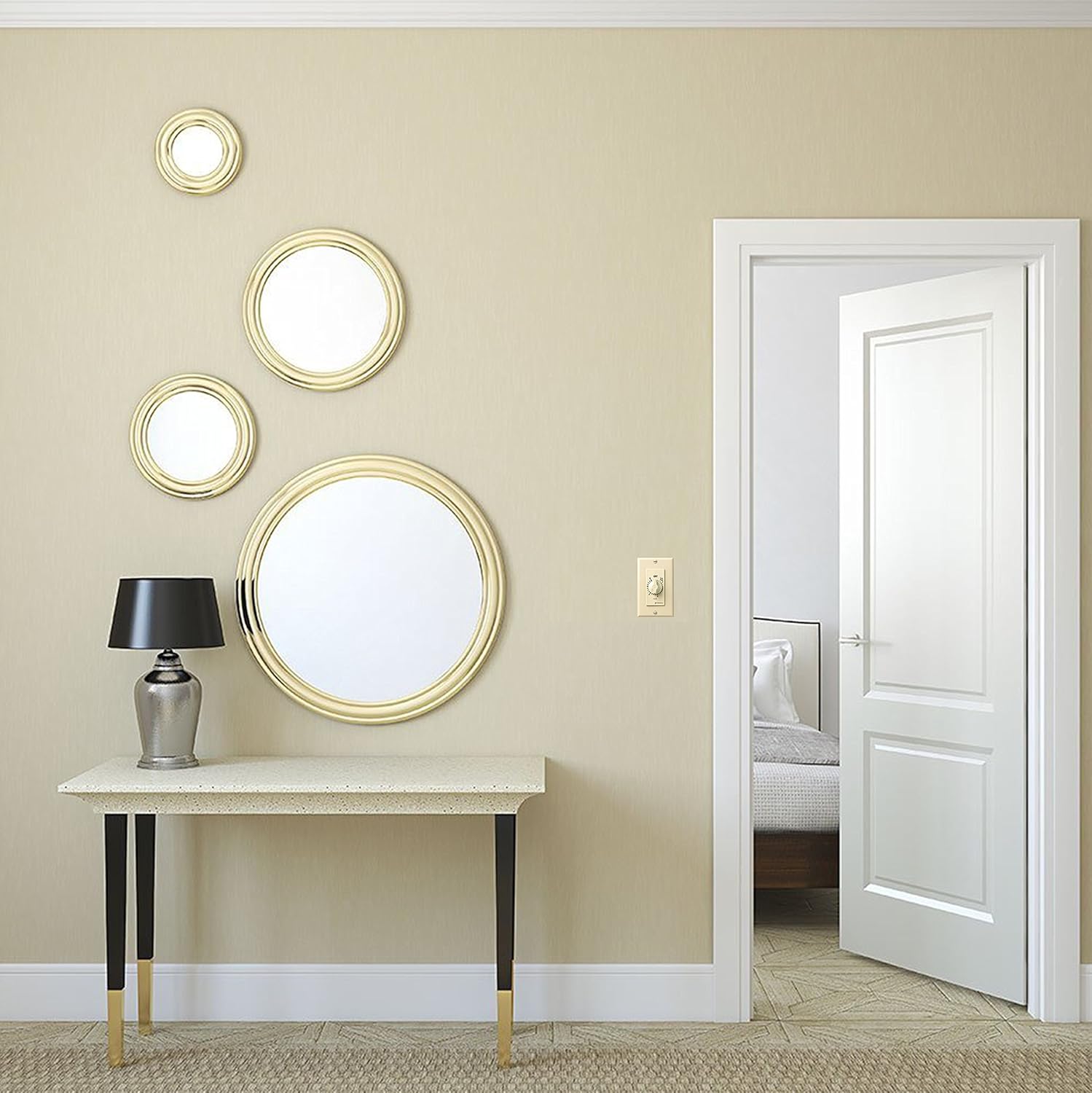 INTERMATIC Intermatic FD12HC 12-Hour Spring-Loaded Wall Timer for Lights and Fans, Ivory