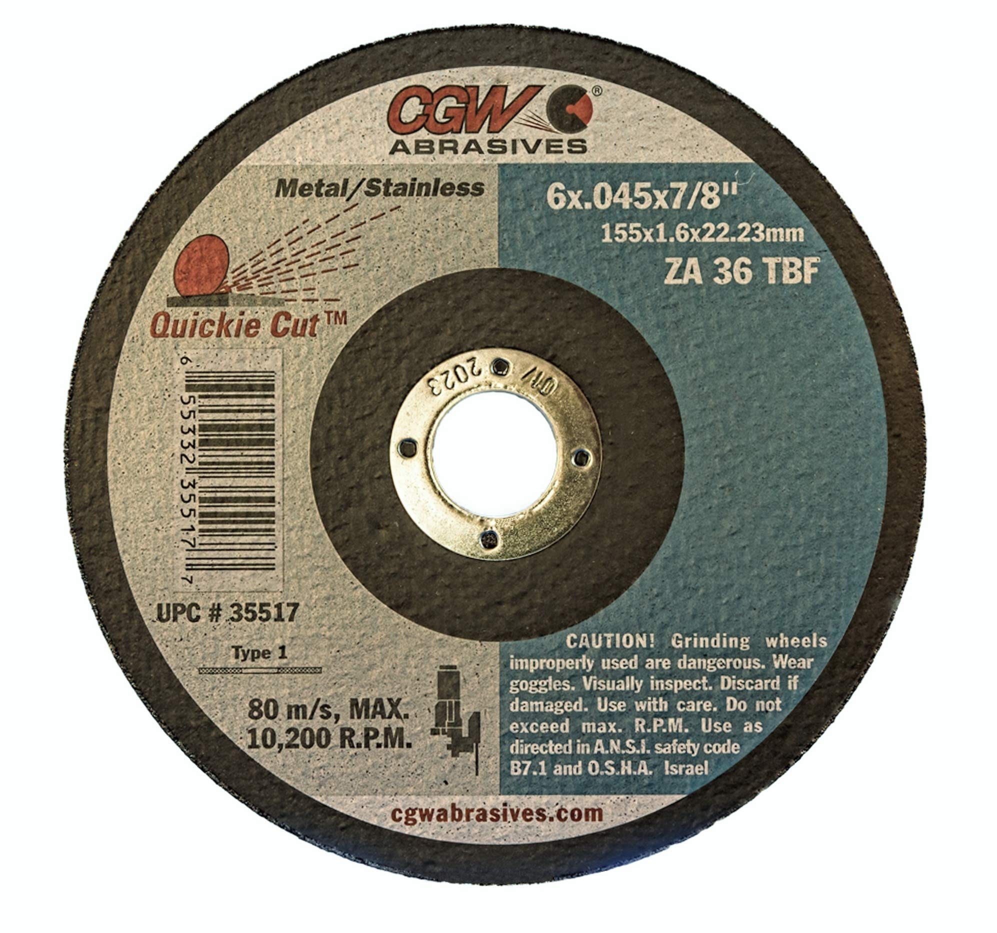 CGW ABRASIVES 35517 GRINDING & CUT OFF WHEELS