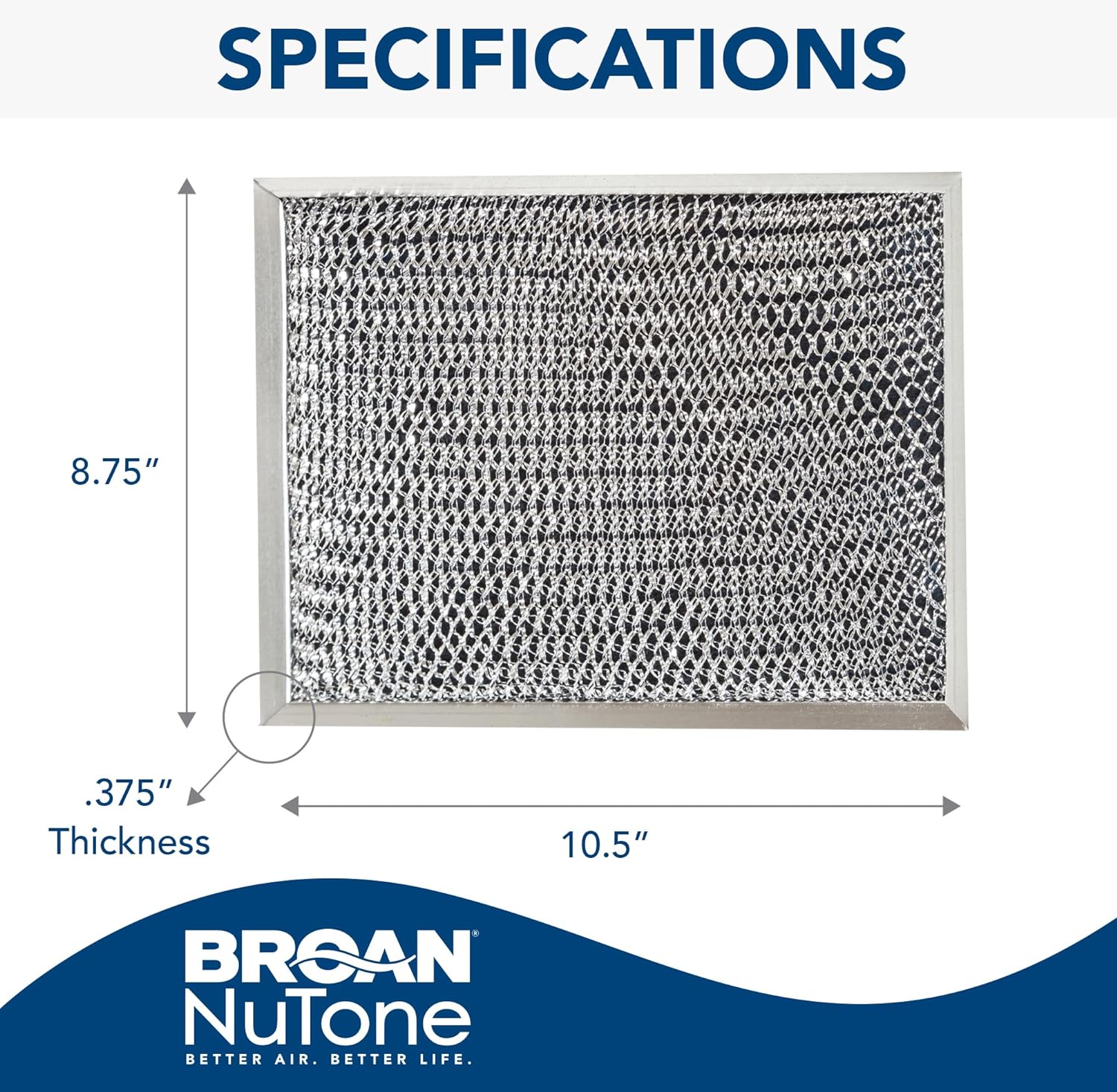 BROAN-NUTONE Broan-NuTone S97007696 Replacement Filter for Non-Ducted Range Hoods