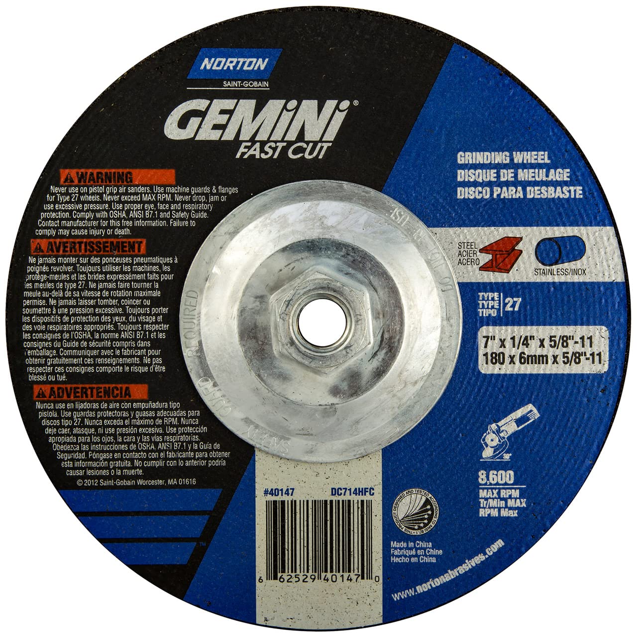 NORTON 66252940147 GRINDING & CUT OFF WHEELS