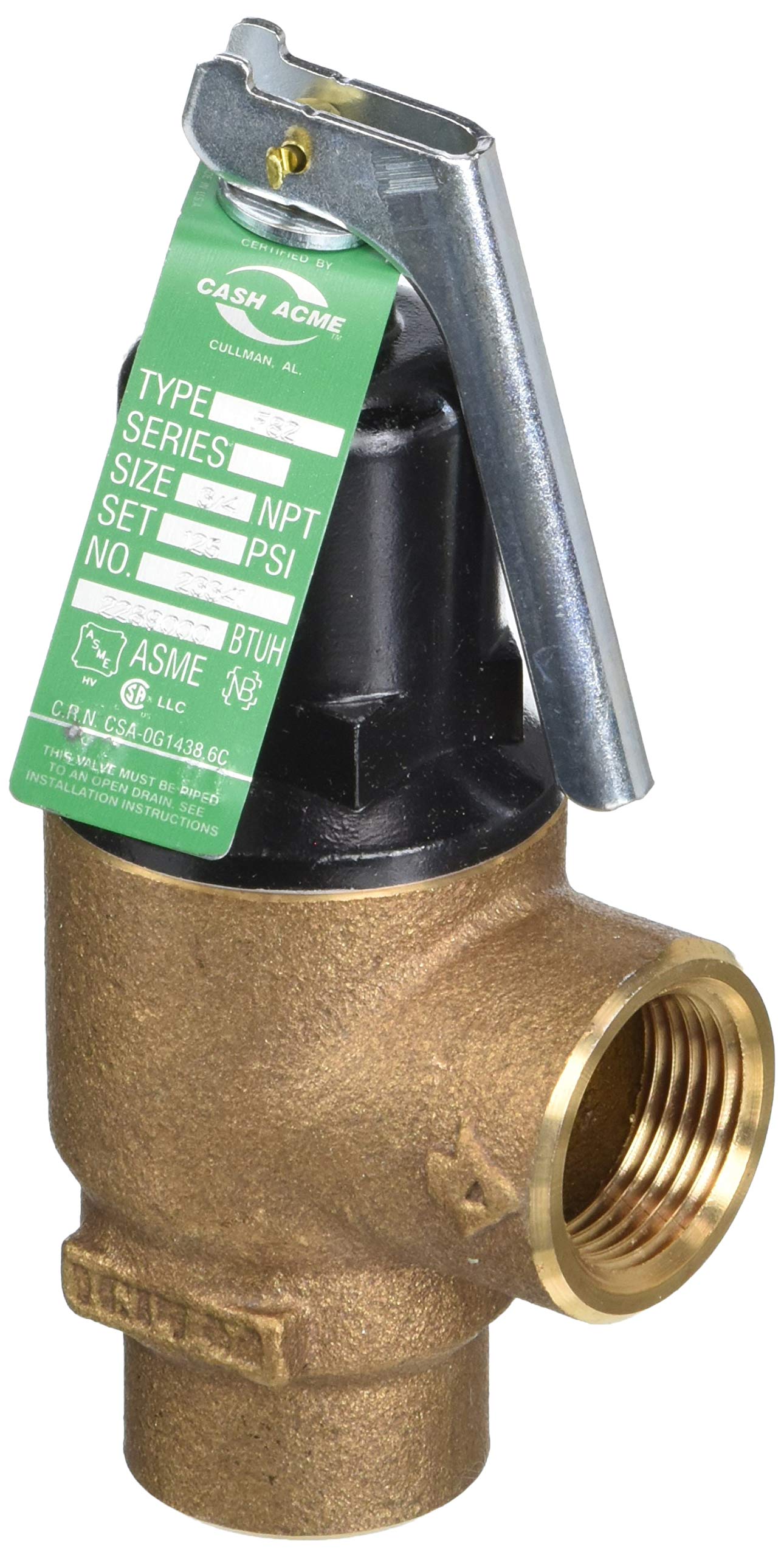 CASH-ACME 23341-0125 RELIEF VALVES