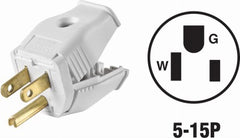 LEVITON Leviton Mfg Co 002-3W101-0WH 15A Grounded Plug White