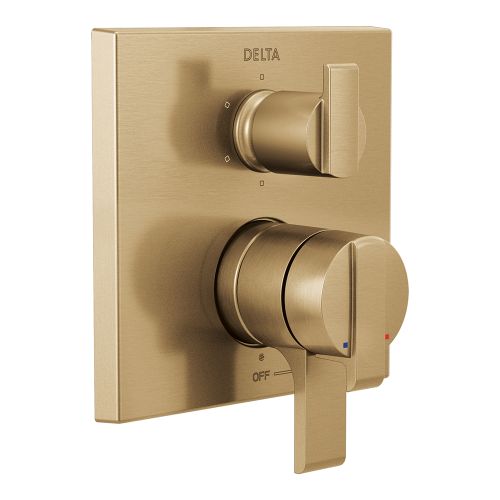 DELTA FAUCET Delta Faucet t27967-cz Angular Modern Monitor 17 Series Two-handle Valve Trim 6-function Diverter Champagne Bronze