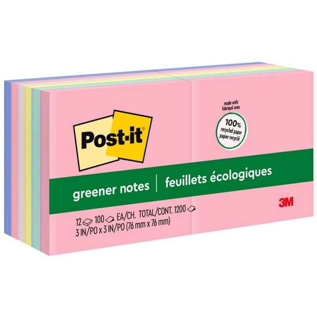 3M 3M MMM654RPA Post-it Notes Original Notepads (3 x 3 in, 12 Pads/Pack) 654-RP-A