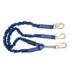 FALLTECH Falltech 8240Y Elastech 4-1/2 feet to 6 feet Shock Absorbing Lanyard with 3 Snap Hooks