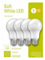 GE G E Lighting 32577 Led A19 6W Soft White Bulb 4 Pack