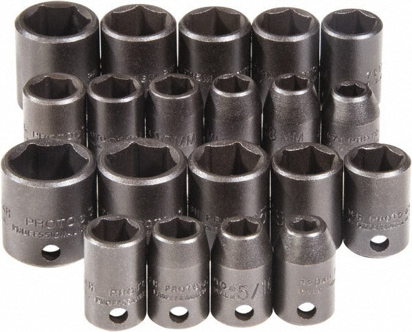 PROTO Proto J72220 Impact Socket Set 20pc 3/8 in Drive