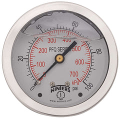 WINTERS INSTRUMENTS Winters Instruments PFQ904 stainless steel liquid filled gauge 0-100 PSI (2-1/2 inches dial / 1/4 inches back NPT)