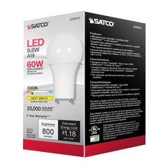 SATCO-NUVO Satco-Nuvo S29844 A19 LED 9.8W 220 Degree Beam Spread 1521846