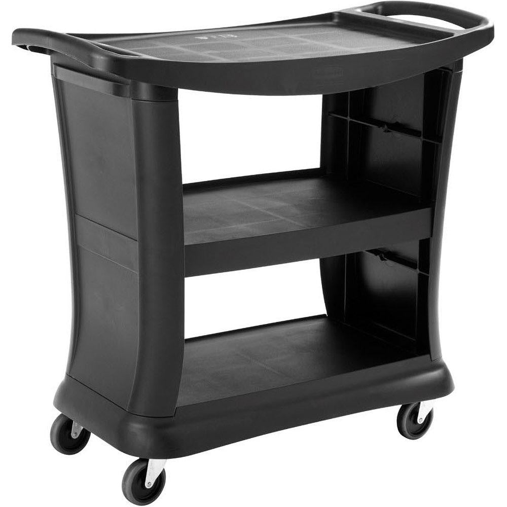 RUBBERMAID Rubbermaid FG9T6800BLA Service Utility Cart 300 Lb 3 Shelf