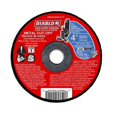 DIABLO Freud DBD040040101F Metal Cut-off Disc 4in 25 Pack