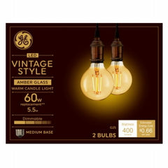GE G E Lighting 42179 G25 Led Vintage Bulb 5.5W 2 Pack