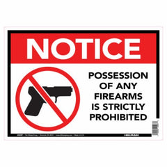 HILLMAN Hillman Fasteners 843297 Firearms Prohibited Sign 10x14