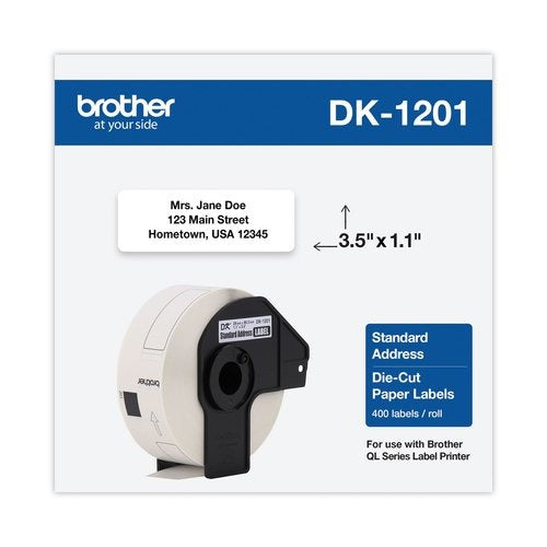 BROTHER Brother BRTDK1201 DK1201 standard address paper labels 400 per roll (BRTDK1201)