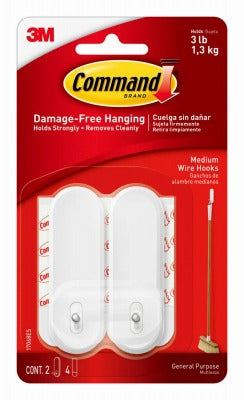 3M 3M Company 17068ES Medium Wire Hook with Strips 24 Pack