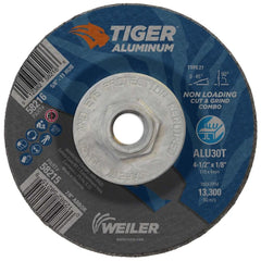 WEILER Weiler 58216 Type 27 Cutoff Wheel 4-1/2 in Aluminum Oxide